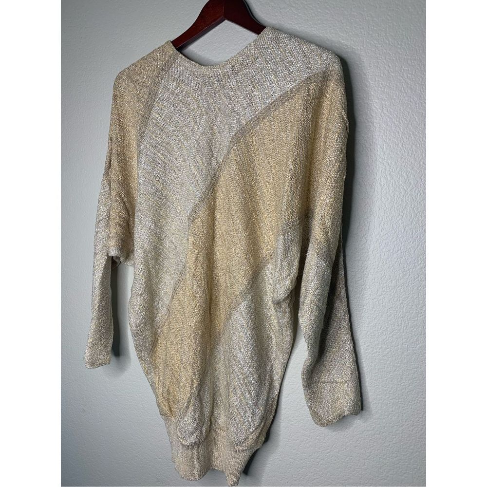 Zonda Nellis Women's Vintage Cream Knitted Long-Sleeve Sweater Size S